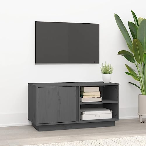 AJJHUUKI Outdoor-Möbel-TV-Schrank Grau 80x35x40,5 cm Massivholz Kiefer Möbel