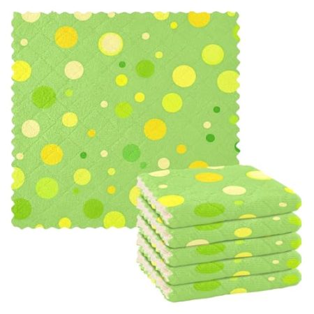 EtherSpher Geschirrtücher und Geschirrtücher, modern, rund, gepunktet, grün, dekorative Handtücher, Küche, Auto, Reinigungstuch, Spüle, Bauernhaus, modernes Zubehör, Para Mesas, 27,9 x 27,9 cm