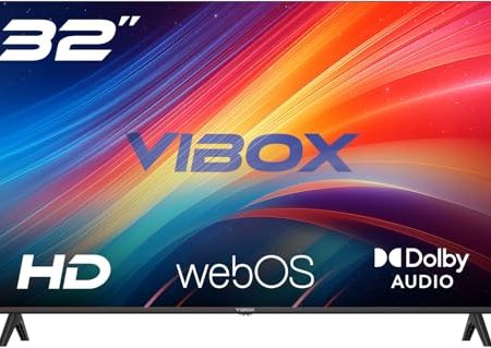 Vibox 32-Zoll HD Smart TV | WebOS | 3X HDMI, 2X USB | Wandmontagefähig | Für Schlafzimmer, Küche oder kleine Räume