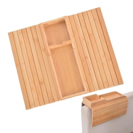 Bambusschale - Faltbare Bettschale, Sofa -Tablett, tragbare Couch -Zubehör | Bambusschale mit Tassenhalter für Küche Essnack TV -Bettschale -Karteiung Holz.