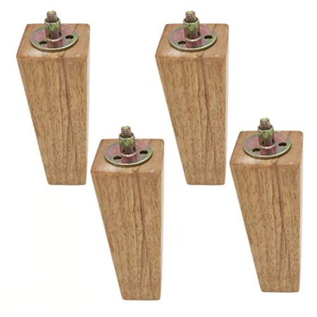4 Stück Massivholz Möbelfüße,M8-Bolzen quadratische Ersatzbein Sofabeine,Holzmöbel Beine Sessel TV Schrank Füße,für Couch Ottoman Kommode Holzfüße,mit Komplettem Zubehör(8cm/3.1in)