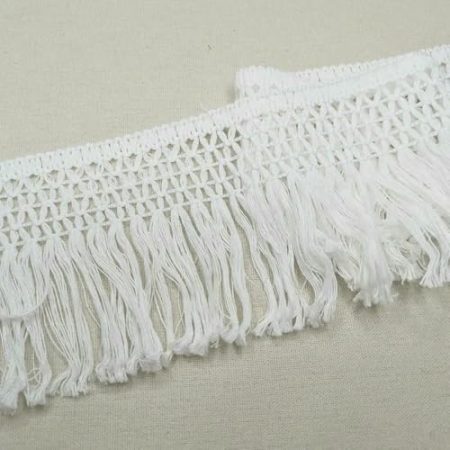 FUPOHUA 5 Yard/Lot 10 cm Handgemachte DIY Baumwolle Spitze Quaste Trimmen Fringe Zubehör Beige Kleidung Vorhang Tisch Pullover Dekorative