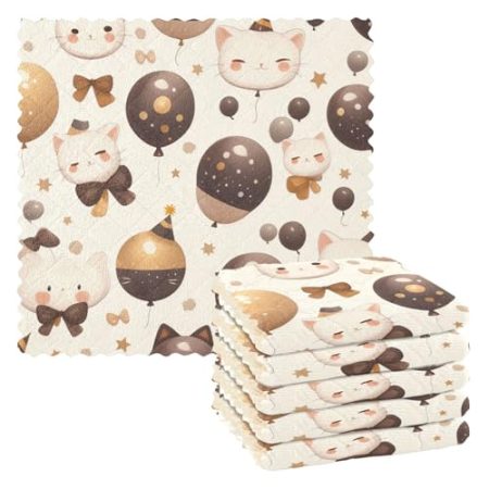 Amooorous Mikrofaser-Geschirrtücher, Küchenhandtücher, Handtücher, Zubehör, gewebt, Auto-Reinigungstuch, 27,9 x 27,9 cm, 6 Stück