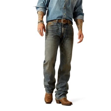 ARIAT Men's Yellowstone M5 Rider Slim Straight Jean, Medium Dirty, 28 X 32