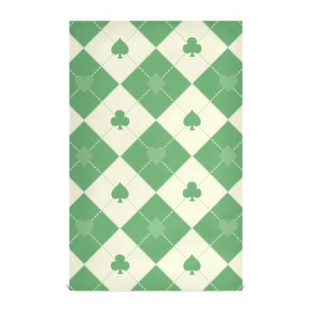 EtherSpher Grüne beige Poker dekorative Osterküchenhandtücher Mikrofaser Handtücher Küche Geschirr Kleidung zum Geschirrspülen dekorative Geschirrtücher Camping Zubehör Para Mesas 71,1 x 45,7 cm Set