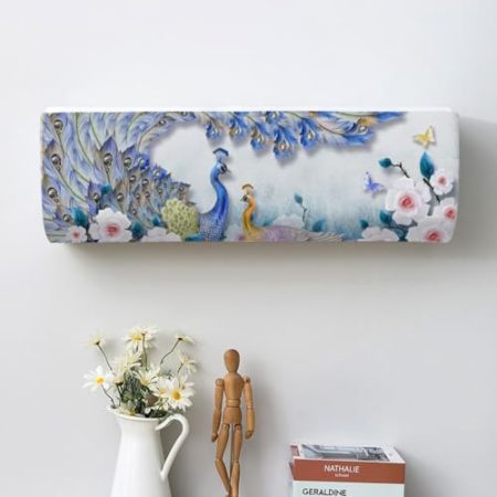 Abdeckung Für Innenklimaanlage, wasserdichte Abdeckung, Staubschutz, Tasche, Heimdekoration, Wohnzimmer-zubehör(Size:W92XT24XH30CM,Color:A)