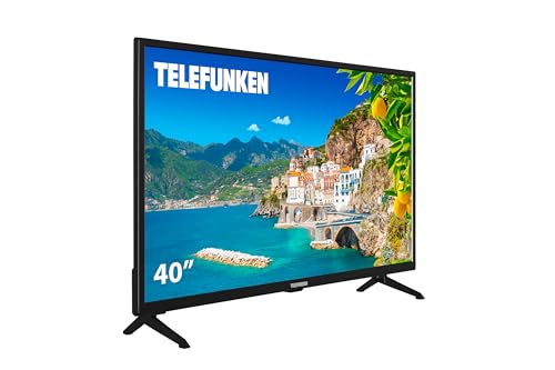 Telefunken 40DTF725 Fernseher 40 Zoll Full HD 1920 x 1080 Auflösung Rahmenloses Design DVBT2/S2/C