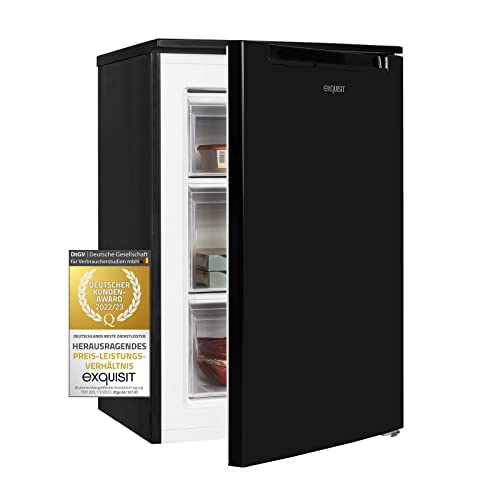 Exquisit Gefrierschrank GS81-040C schwarz | 87 l Nutzinhalt | Türanschlag wechselbar | 4 Sterne Gefrieren