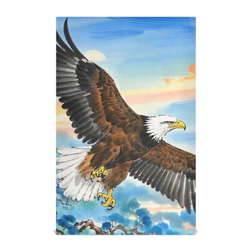 EtherSpher Dekorative Geschirrtücher aus Baumwolle, Motiv: Tintenmalerei, egal Vogel, Handtuch, Mikrofaser, Frottee, weich, französisches Zubehör, Para Mesas, 71,1 x 45,7 cm, 4 Stück