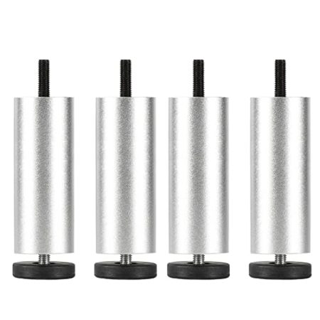 4 Stück Möbelfüße mit Gewinde Aluminiumlegierung Küchenfüße Sofa Füße Höhenverstellbar Tischbeine,DIY-Ersatzfuß-Hardware-Zubehör,Für Möbel Sofa Schrank Tisch Schrankbeine (12cm,Silber)