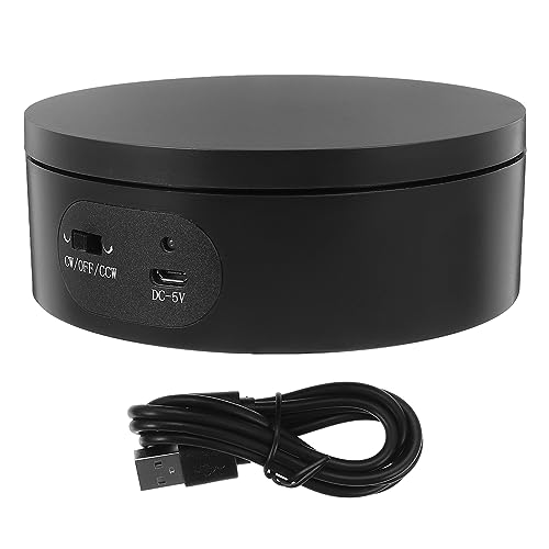 Ciieeo 1 Satz Visualizer-plattenspieler Plattenspieler Vitrine Drehtisch Sammlerstücke Schwebend Drehbarer Ausstellungsstand Mit Beleuchtung Monitorständer Glitzerbecher Zubehör Abs Black