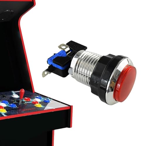 Arcade -LED -Drucktasten, Arcade -Maschine Game Console Druckknopf,Arcade -Maschine Druckknopf mit Licht | Eingebaute Klammerdesign-Videospielkonsolenversorgungen für Wohnzimmer, Internetcafé, Schlafz