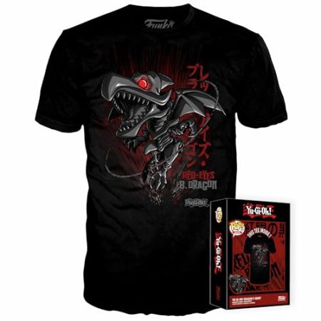 Funko Boxed Tee: Yu-Gi-Oh!- Red Eyes Blue Dragon - L - T-Shirt - Kleidung - Geschenkidee - Kurzärmeliges Top Für Erwachsene Männer Und Frauen - Offizielle Handelswaren Fans