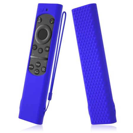 AKSHFETH Schutzhülle aus Silikon für Samsung Bn59-01388a/BN59-01385A Smart-TV-Fernbedienung, Silikonhülle, kompatibel mit Samsung BN59-01388A/TM2280E, mit Umhängeband, Blau