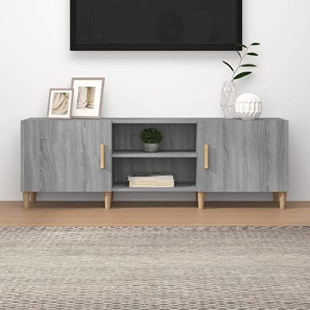 AJJHUUKI Entertainment Centers & TV Stands-TV Schrank Grau Sonoma 150x30x50cm Holzwerkstoff