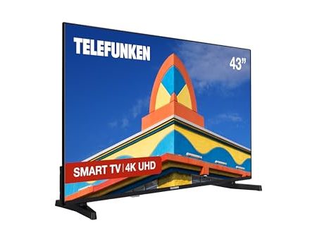 Telefunken 43DTUV725 2025 Smart TV 4K Ultra HD HDR 3840 x 2160, 43 Zoll, Dolby Vision, Rahmenloses Design, Dolby Audio