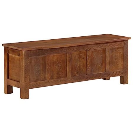 vidaXL Mangoholz Massiv Aufbewahrungstruhe Holztruhe TV Schrank Spielzeugkiste Holzkiste Lowboard Sideboard Fernsehtisch Fernsehschrank 110x30x40cm