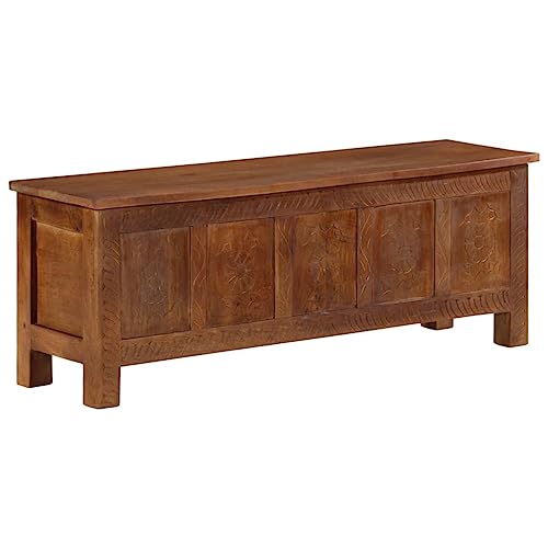 vidaXL Mangoholz Massiv Aufbewahrungstruhe Holztruhe TV Schrank Spielzeugkiste Holzkiste Lowboard Sideboard Fernsehtisch Fernsehschrank 110x30x40cm