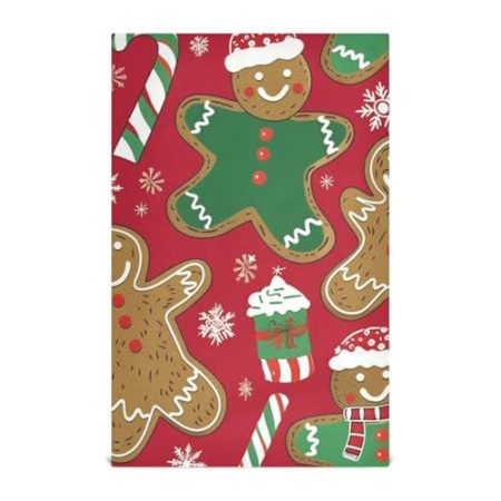 EtherSpher Dekoratives Küchenhandtuch mit Lebkuchenmann-Motiv, für Ostern, Mikrofaser, Frottee-Geschirrtücher für Küche, Stil, hochwertiges Dekor, Zubehör, Para Mesas, 71,1 x 45,7 cm, 4 Stück