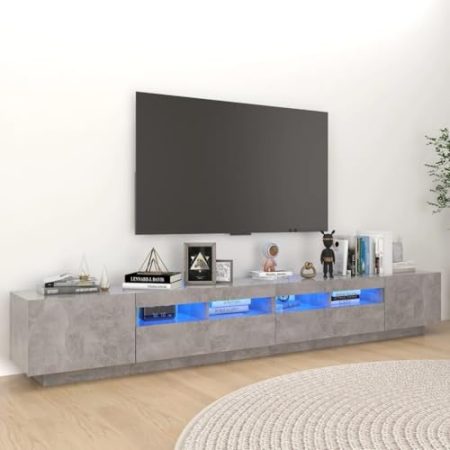 Generico TV-Schrank mit LED-Lichtern, betongrau, 260 x 35 x 40 cm, 3081919kangqiling