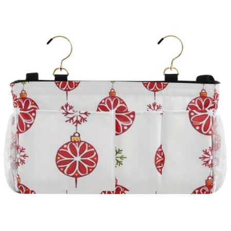 EtherSpher Nachttisch-Aufbewahrungstasche mit Weihnachtsdeko-Kugel, zum Aufhängen, Organizer für TV-Fernbedienung, Handys, Zeitschriften, Tablets, Zubehör