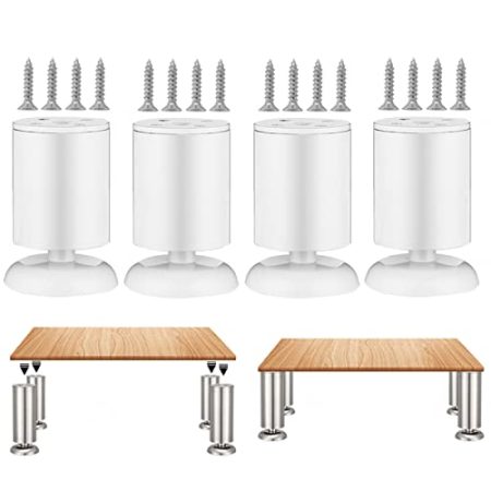 YQOLG87 X4 Tisch Stühle Beine,Schrankfüße,Möbel Stützbeine,Metall höhenverstellbarer Fuß,Für Home Cabinet Sofa Bed Frame Ersatz Zubehör (Weiß),8cm/3.1in