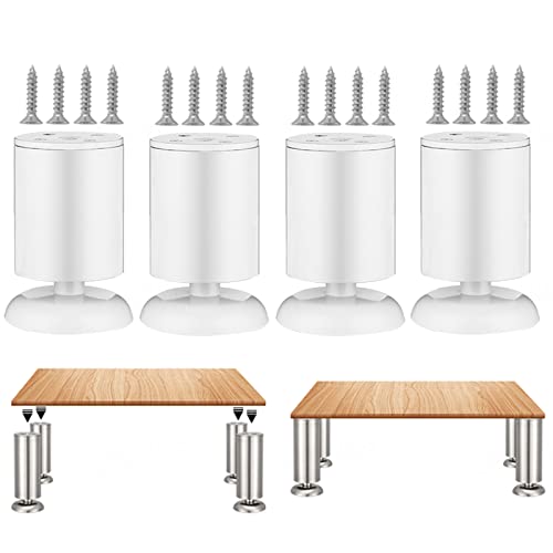 YQOLG87 X4 Tisch Stühle Beine,Schrankfüße,Möbel Stützbeine,Metall höhenverstellbarer Fuß,Für Home Cabinet Sofa Bed Frame Ersatz Zubehör (Weiß),8cm/3.1in