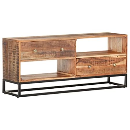 ZQQLVOO TV-Schrank,TV-Schränke, TV-Lowboard, Fernsehschrank, Fernsehtisch, Beistelltische, Sideboard, Kommoden, 120x30x50 cm Raues Akazienholz