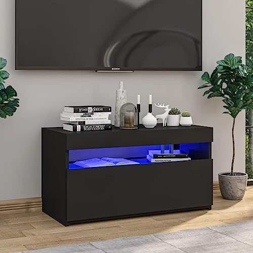 LLEZKBR Furniture Select TV-Schrank mit LED-Leuchten schwarz 75x35x40 cm