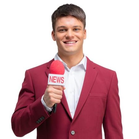 Wicked Costumes Lustiges Mikrofon Newsreader/Anchorman Verkleidung Zubehör