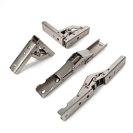 YIDELAI 90 Grad Klappscharnier Edelstahl Stretch Faltscharnier Wandmontage Regalhalterung Schranktür Zubehör (2 Paar)