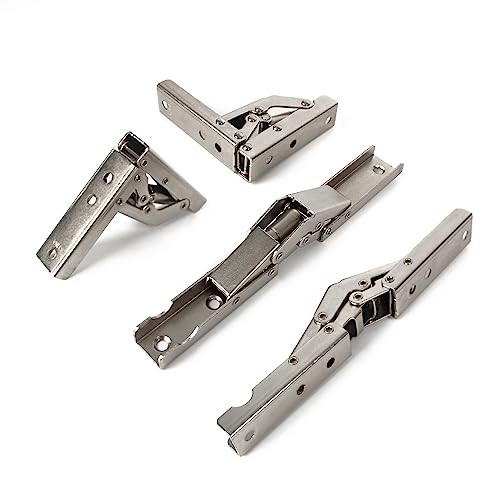 YIDELAI 90 Grad Klappscharnier Edelstahl Stretch Faltscharnier Wandmontage Regalhalterung Schranktür Zubehör (2 Paar)