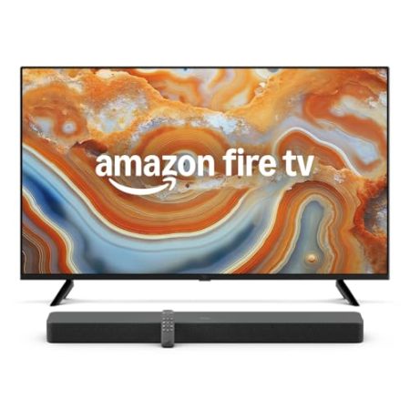 4K-UHD-Smart-TV aus der Amazon Fire TV-4-Serie | 43 Zoll und Amazon Fire TV-Soundbar Plus | 3.1-Kanal-Sound, All-in-one-Design, Dolby Atmos, DTS:X, auch ideal für Dialoge geeignet | 2024