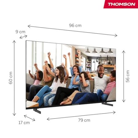 Thomson 43 Zoll (109cm) 4K Ultra HD Smart Google TV, Wi-Fi, Dolby Audio, HDR10, Bluetooth 5.1, Triple-Tuner (Kabel/Satellit/Antenne), HDMI, CI+, A+ Panel - 43UG4S14