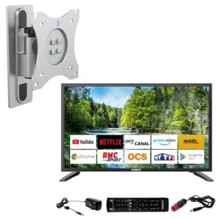 ANTARION TV Set LED 32 Zoll 81 cm Smart Connect Android 9.0 + TV-Halterung