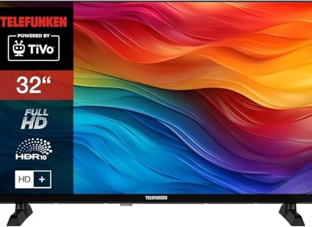 TELEFUNKEN Fernseher 32 Zoll Smart TV Powered by TiVo (Full HD, HDR, Triple-Tuner, 6 Monate HD+ inkl.) D32H750N1CWI