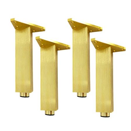 4 Verstellbare Möbelfüße Möbelbeine Tischbeine aus Metall Stützfüße Sofa Füße Kabinettfüße Möbel Zubehör,gold(12cm)