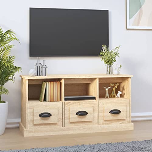 AJJHUUKI Entertainment Centers & TV Stands-TV Schrank Sonoma Eiche 100x35x50 cm Holzwerkstoff