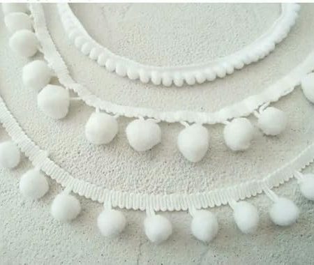 FUPOHUA 10 Yard/Lot Weiß Plüsch Ball Fringe Spitze Quaste Trimmen Hand DIY Band Puppe Baby Kleid Tasche Vorhang Sofa Pompon zubehör
