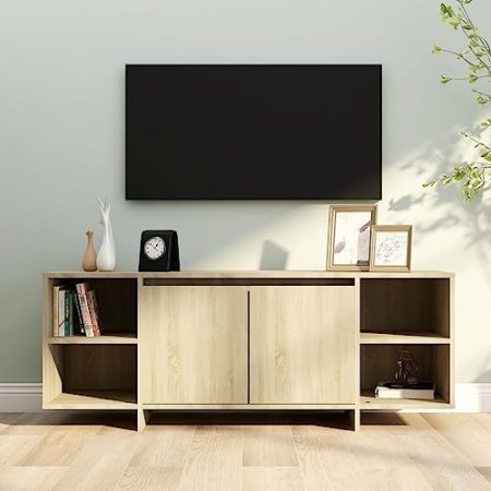 XGWKCNV Entertainment Centers & TV-Ständer, TV-Schrank, Sonoma-Eiche, 130 x 35 x 50 cm, Holzwerkstoff