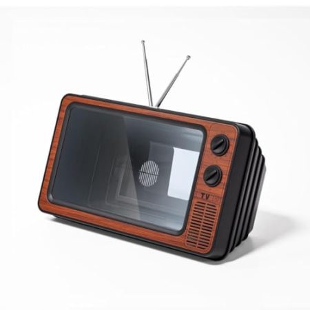 Handy-Bildschirmlupe, TV-Bildschirmlupe, Verstärker, Vingtage Handy-Bildschirmlupe für alle Smartphones, Retro-Handy-Lupe, Zubehör (braun)