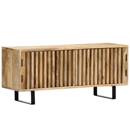 THOYTOUI TV möbel Lowboard Sideboard Fernseher TV Table TV Standregal Hi-Fi Standregal TV-Schrank 90 x 30 x 40 cm Mango-Massivholz Geeignet für Wohnzimmer Schlafzimmer Wohnung Hotel