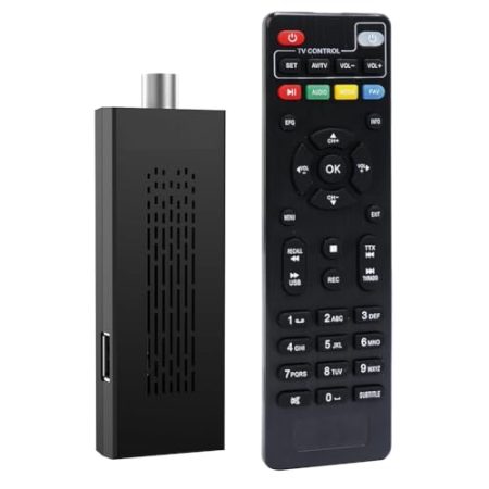 Hermosiey Digitale Konverterbox, Neuester DVB-T2 265-TV-Tuner, Versteckt Dem Fernseher, TV-Aufnahme und -Wiedergabe, TV-Tuner + 1080P/AV-Ausgang, EU-Stecker, Ersatzteile, Zubehör