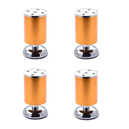 4 Stück Möbelfüße, Gold Möbelbeine Verstellbar Schrankfüße, Tischfuß aus Aluminiumlegierung, runde Sofa Füße, Fuß des Bettes, DIY-Ersatzfuß-Hardware-Zubehör(gold6cm)