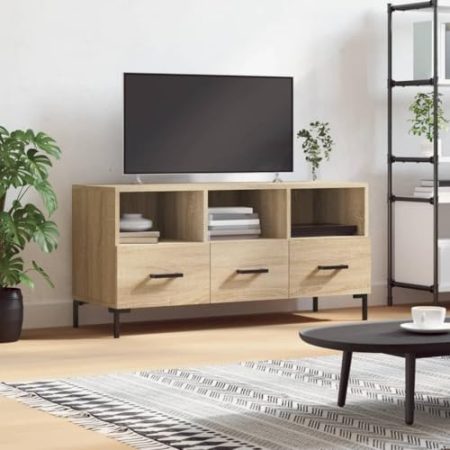 XGWKCNV Entertainment Centers & TV StandsTV Schrank Sonoma Eiche 102x36x50 cm Holzwerkstoff