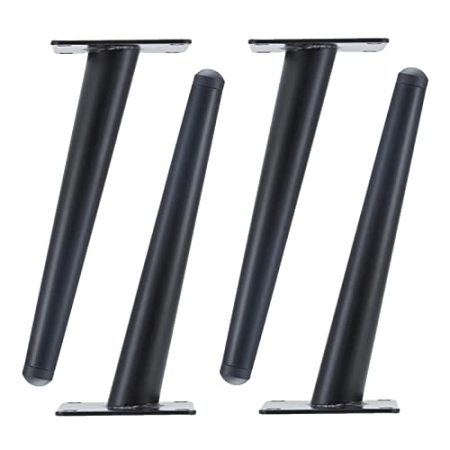 4 Stück Möbelfüße,Schräg Konisch Möbelfüsse,Metall Möbelbeine,DIY Tischbeine,Sofafuss,Schrankbeine,für Couchtisch,Schreibtisch,Nachttisch,TV-Schränke,Mit Schrauben und Schutzfüßen (10cm/3.9in,Black)