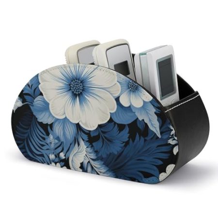 Fernbedienungshalter, Leder-Fernbedienungshalter, Schreibtisch-Organizer, 5-Schlitz-Aufbewahrungshalter für TV/DVD/Zubehör, stilvolle Schreibtischdekoration für Wohnzimmer, Schlafzimmer, Büro