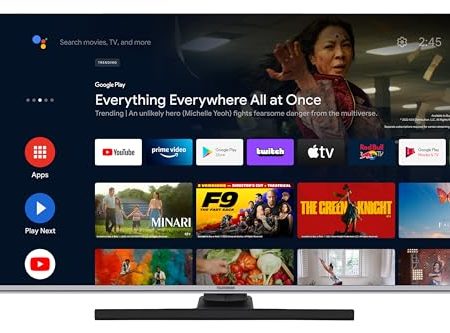 Telefunken 43 Zoll QLED Fernseher/Android TV (4K UHD Smart TV, HDR Dolby Vision, Dolby Atmos, Triple-Tuner) QU43AN900M