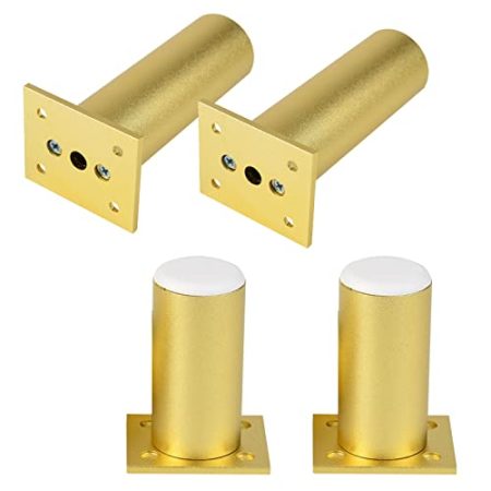 4 Verstellbare Möbelfüße,Sofa Stützfüße Kabinettfüße aus Aluminiumlegierung,Metall Möbelbeine Tischbein,Ersatz TV-Schrankfüße,Möbel Zubehör für Bett Couchtisch,mit Schrauben,Gold (8cm/3.1in)