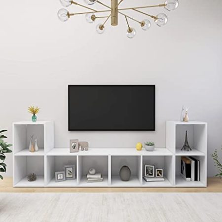 FUDUGEHMIOFWFJJ Wohnzimmer möbel,Wohnzimmer,TV-Schränke 4 STK. Weiß 72x35x36,5 cm HolzwerkstoffGeeignet für Wohnzimmer, Schlafzimmer, Eingang